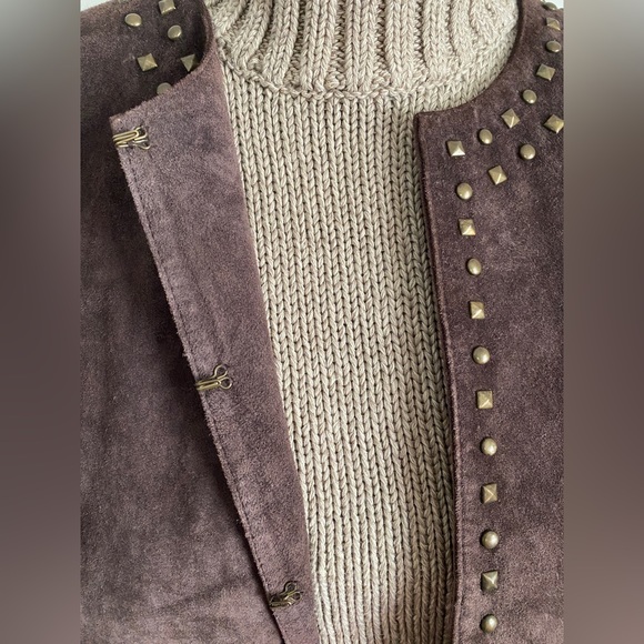 Genuine brown suede jacket - Picture 4 of 9